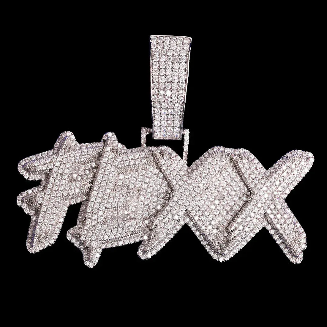 Street Drip Bold Letters Iced Out Personalized Custom Name Necklace Pendant – Luxury Hip Hop Jewelry for Men & Women - CaratixJewelry